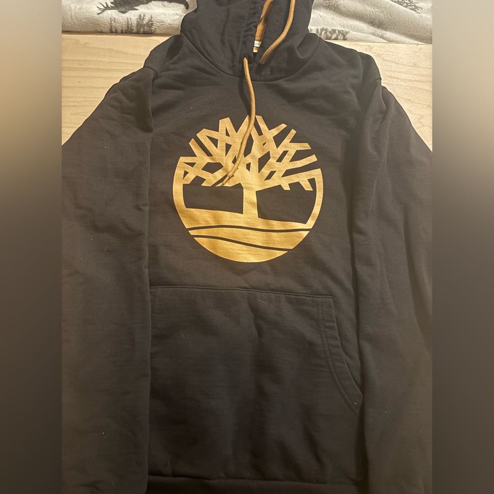 Timberland Black Hoodie with Gold Logo